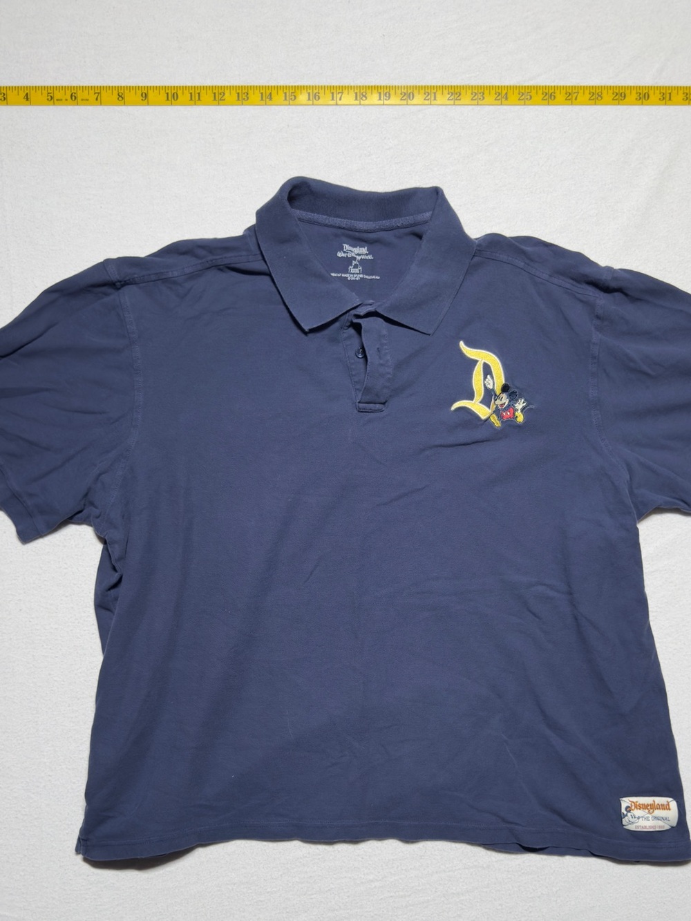 Vintage Disney Navy Polo Shirt with 'D' Logo - Men's